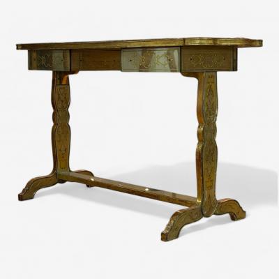 Maison Jansen Maison Jansen Hollywood Regency Vanity Eglomise Glass Silver Leaf 20th C 