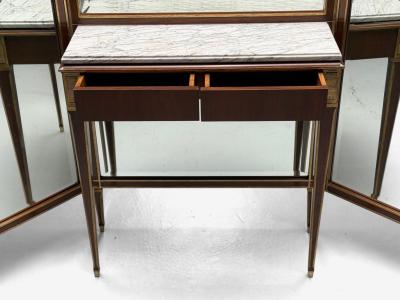 Maison Jansen Maison Jansen Hollywood Regency Vanity Mirror Mahogany Glass France 1940s