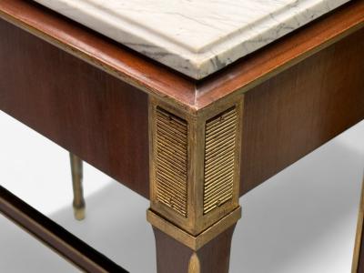 Maison Jansen Maison Jansen Hollywood Regency Vanity Mirror Mahogany Glass France 1940s