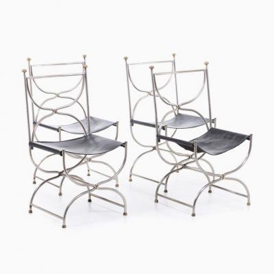 Maison Jansen Maison Jansen Leather chairs