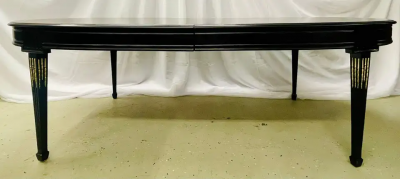 Maison Jansen Maison Jansen Louis XVI Dining Table Conference Ebony Bronze French 1930s