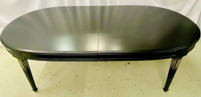 Maison Jansen Maison Jansen Louis XVI Dining Table Conference Ebony Bronze French 1930s