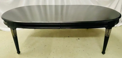 Maison Jansen Maison Jansen Louis XVI Dining Table Conference Ebony Bronze French 1930s