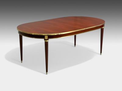 Maison Jansen Maison Jansen Louis XVI Style Mahogany Bronze Dining Table France 1920s