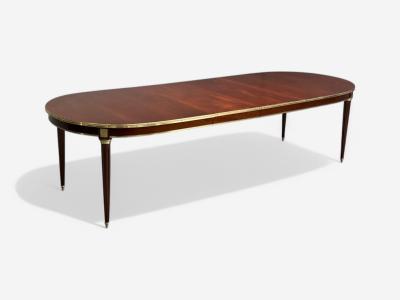 Maison Jansen Maison Jansen Louis XVI Style Mahogany Bronze Dining Table France 1920s