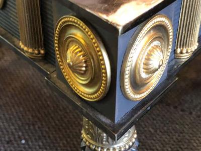 Maison Jansen Maison Jansen Monumental Concave Steel and Bronze Console or Sideboard