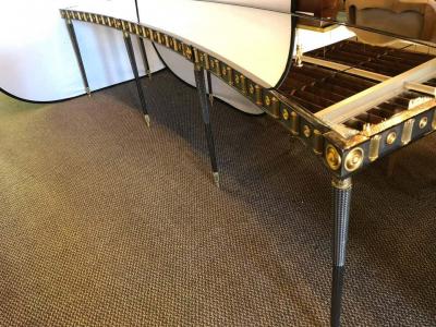 Maison Jansen Maison Jansen Monumental Concave Steel and Bronze Console or Sideboard