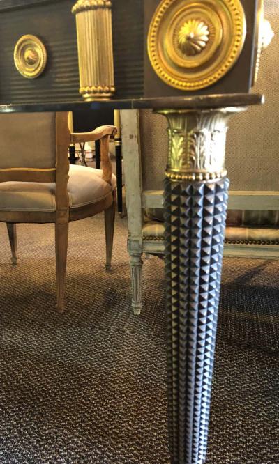 Maison Jansen Maison Jansen Monumental Concave Steel and Bronze Console or Sideboard