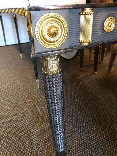 Maison Jansen Maison Jansen Monumental Concave Steel and Bronze Console or Sideboard