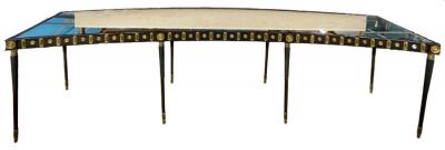 Maison Jansen Maison Jansen Monumental Concave Steel and Bronze Console or Sideboard
