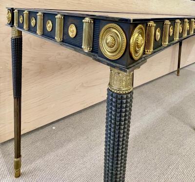 Maison Jansen Maison Jansen Monumental Concave Steel and Bronze Console or Sideboard