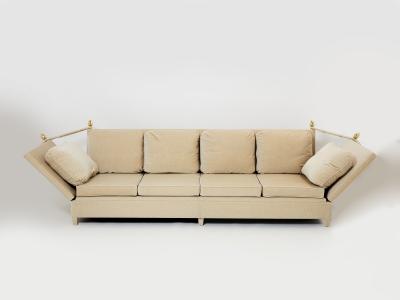 Maison Jansen Maison Jansen Neoclassical 4 seater sofa mohair velvet 1970s
