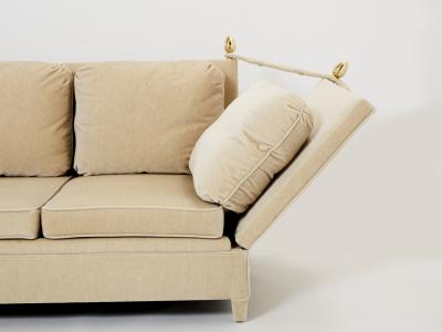 Maison Jansen Maison Jansen Neoclassical 4 seater sofa mohair velvet 1970s