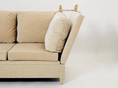 Maison Jansen Maison Jansen Neoclassical 4 seater sofa mohair velvet 1970s