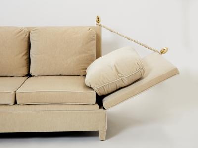 Maison Jansen Maison Jansen Neoclassical 4 seater sofa mohair velvet 1970s