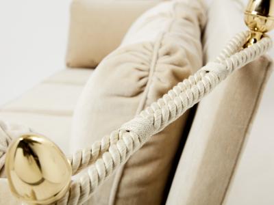 Maison Jansen Maison Jansen Neoclassical 4 seater sofa mohair velvet 1970s