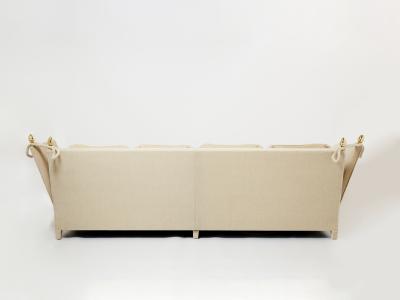 Maison Jansen Maison Jansen Neoclassical 4 seater sofa mohair velvet 1970s