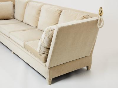 Maison Jansen Maison Jansen Neoclassical 4 seater sofa mohair velvet 1970s