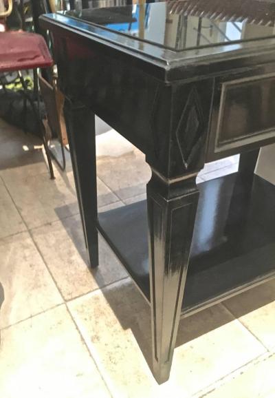 Maison Jansen Maison Jansen Pair of Blackened Wood Bedside or Side Table