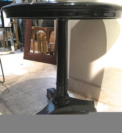 Maison Jansen Maison Jansen Pair of Blackened Wood Round Side Tables