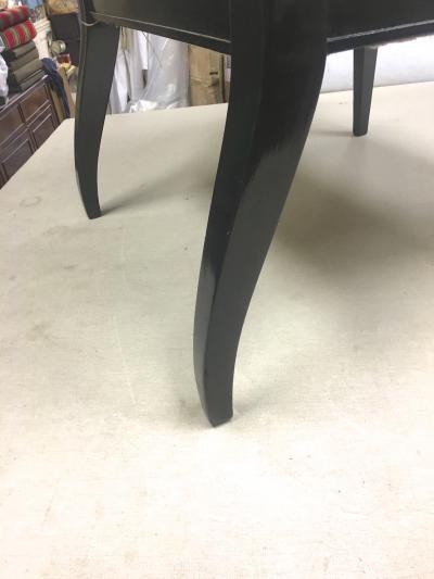 Maison Jansen Maison Jansen Pair of Chicest Black Arm Chair Covered in Silk Canvas