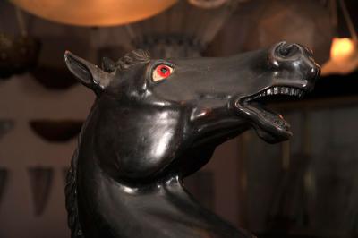 Maison Jansen Maison Jansen Pair of Monumental Electrified Horse Figures