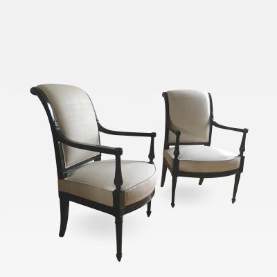 Maison Jansen Maison Jansen Pair of Neo Classic Pair of Chic Blackened Wood