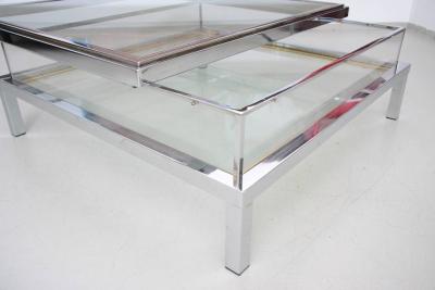 Maison Jansen Maison Jansen Sliding Glass Top Table in Chrome