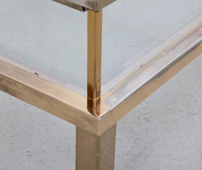 Maison Jansen Maison Jansen Sliding Top Coffee Table in Brass and Chrome