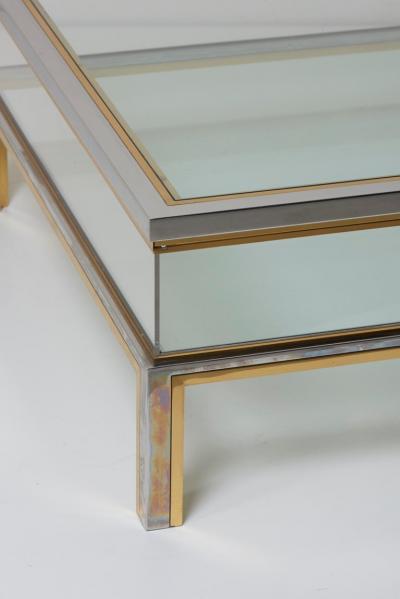 Maison Jansen Maison Jansen Sliding Top Coffee Table in Brass and Chrome
