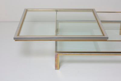 Maison Jansen Maison Jansen Sliding Top Coffee Table in Brass and Chrome