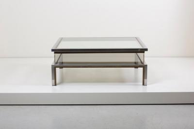 Maison Jansen Maison Jansen Sliding Top Coffee Table in Brass and Chrome
