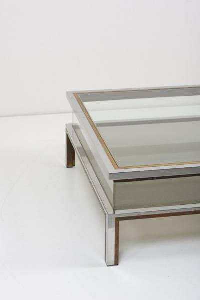 Maison Jansen Maison Jansen Sliding Top Coffee Table in Brass and Chrome