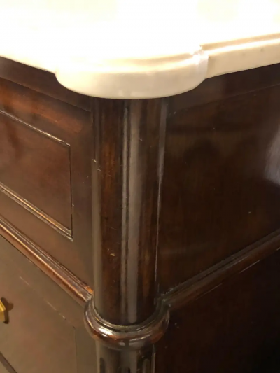 Maison Jansen Maison Jansen Stamped Louis XVI Style Mahogany Marble Top Commode