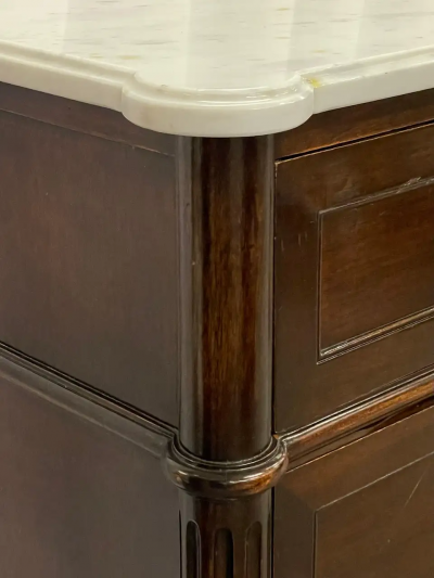Maison Jansen Maison Jansen Stamped Louis XVI Style Mahogany Marble Top Commode