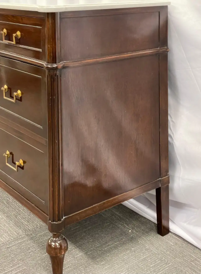 Maison Jansen Maison Jansen Stamped Louis XVI Style Mahogany Marble Top Commode