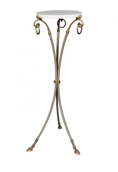 Maison Jansen Maison Jansen Steel And Brass Pedestal Table