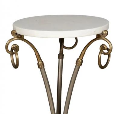 Maison Jansen Maison Jansen Steel And Brass Pedestal Table