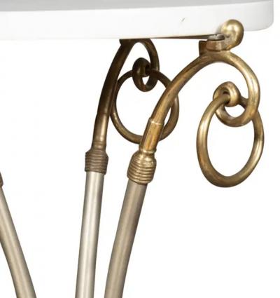 Maison Jansen Maison Jansen Steel And Brass Pedestal Table