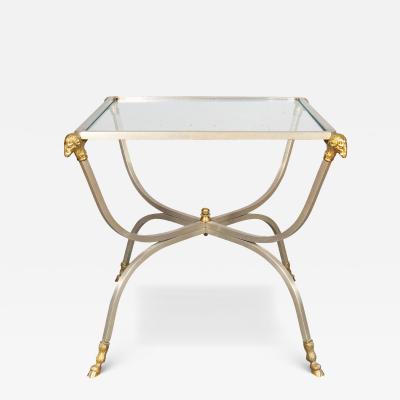 Maison Jansen Maison Jansen Steel and Brass End Table
