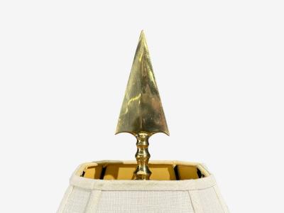 Maison Jansen Maison Jansen Style Arrow Motif Table Lamps Bronze France 1970s