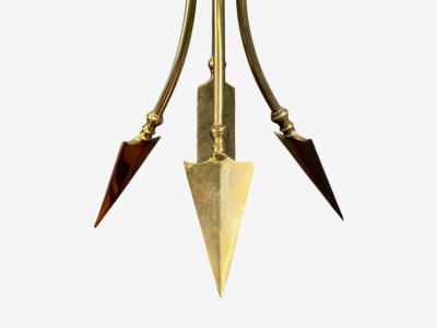 Maison Jansen Maison Jansen Style Arrow Motif Table Lamps Bronze France 1970s