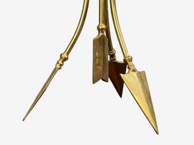 Maison Jansen Maison Jansen Style Arrow Motif Table Lamps Bronze France 1970s