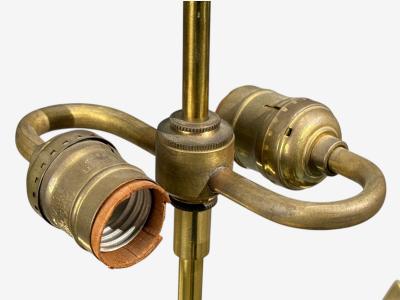 Maison Jansen Maison Jansen Style Arrow Motif Table Lamps Bronze France 1970s