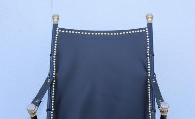 Maison Jansen Maison Jansen Style Campaign Leather Chair