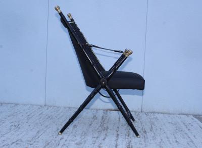 Maison Jansen Maison Jansen Style Campaign Leather Chair