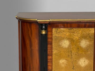 Maison Jansen Maison Jansen Style Console Table Cabinets Flame Mahogany Eglomise Glass