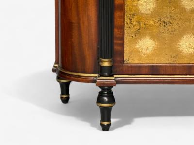 Maison Jansen Maison Jansen Style Console Table Cabinets Flame Mahogany Eglomise Glass