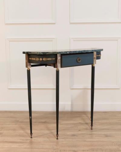 Maison Jansen Maison Jansen Style Console Table in Painted Iron and Gilt Bronze with Marble To