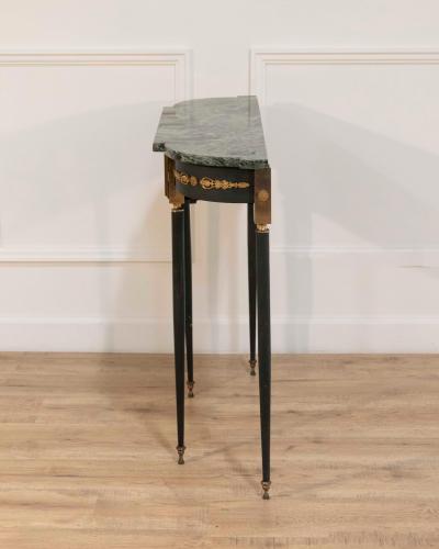 Maison Jansen Maison Jansen Style Console Table in Painted Iron and Gilt Bronze with Marble To